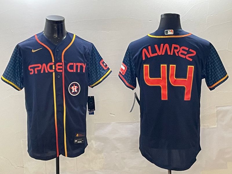 Men Houston Astros 44 Alvarez Blue City Edition Elite 2025 Nike MLB Jersey style 5